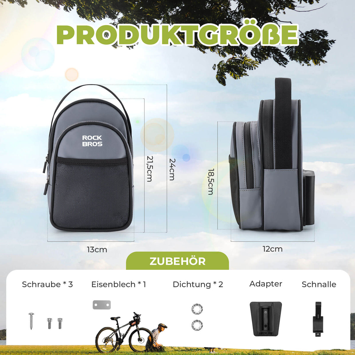 ROCKBROS Sac de guidon pour vélo pliant/Brompton 1,8L