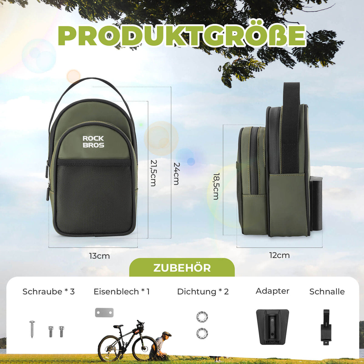 ROCKBROS Sac de guidon pour vélo pliant/Brompton 1,8L