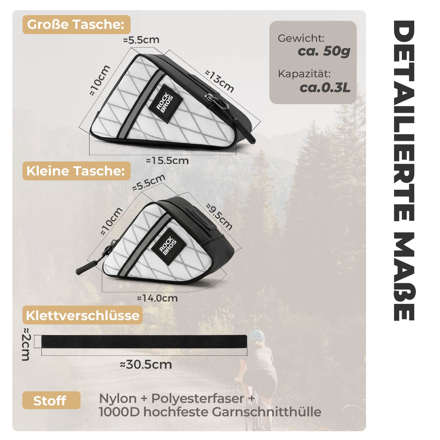 Sacoche de cadre de vélo triangulaire pour Brompton 0,25/0,3 L ROCKBROS