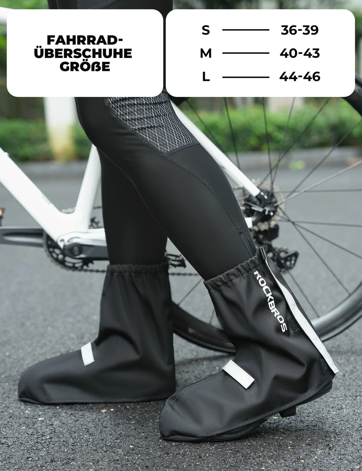 ROCKBROS Sur-chaussures de vélo Réfléchissantes Imperméables avec Fermeture Velcro