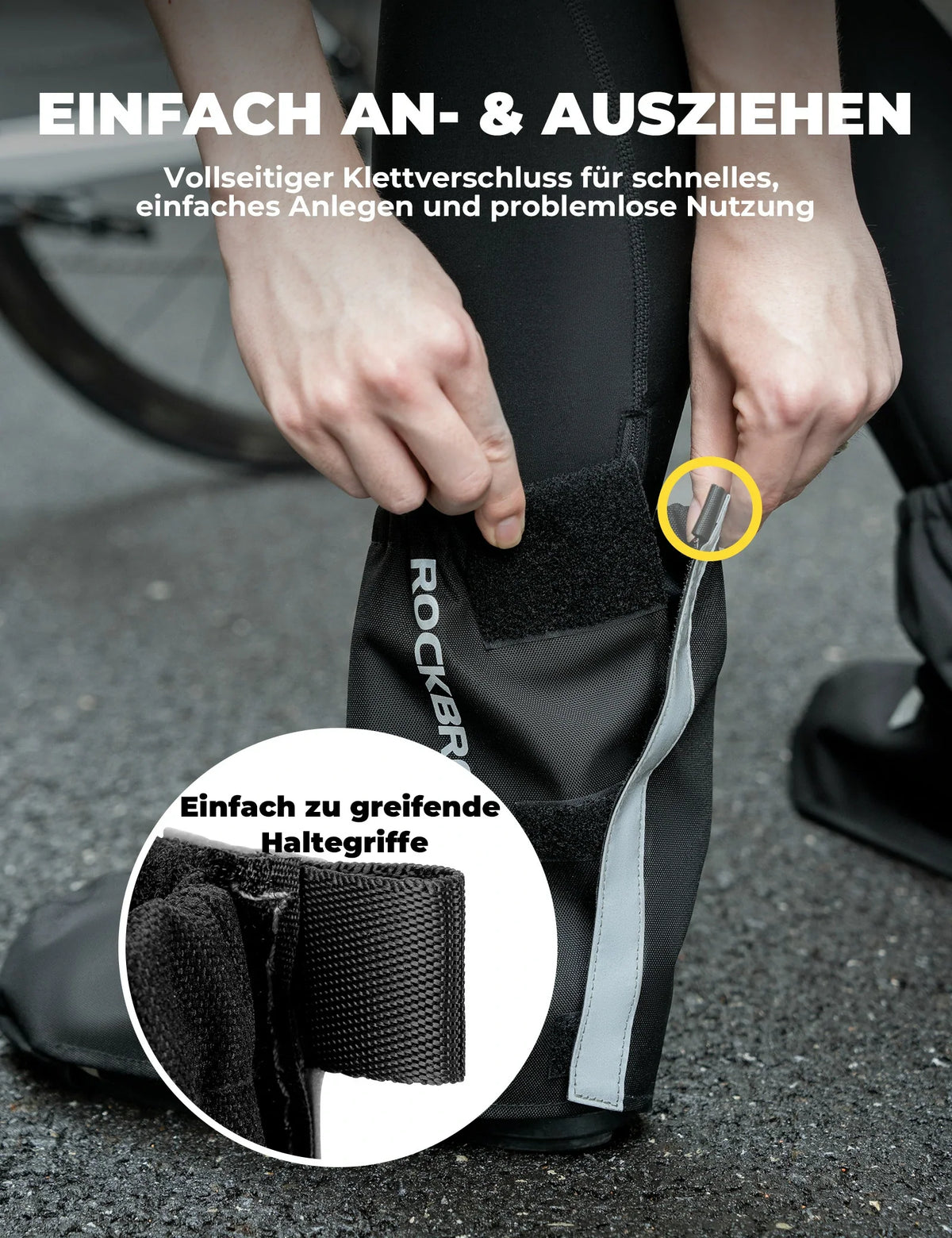 ROCKBROS Sur-chaussures de vélo Réfléchissantes Imperméables avec Fermeture Velcro