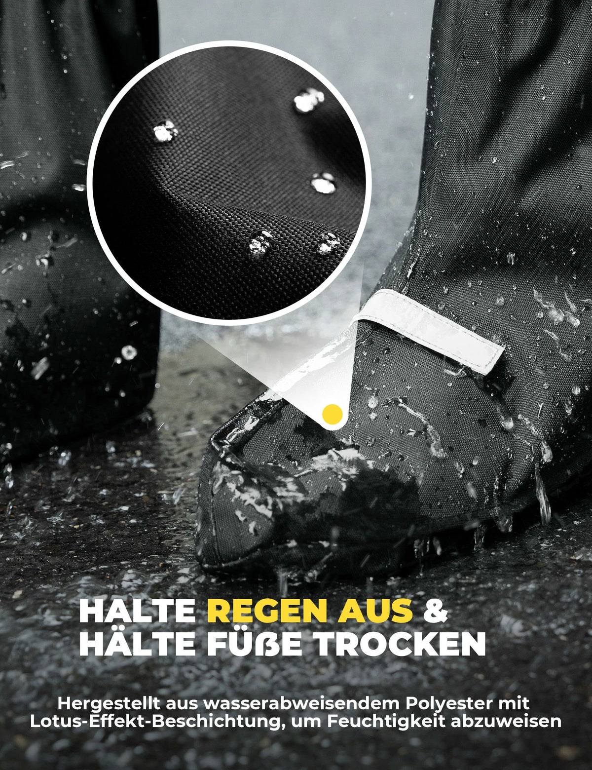 ROCKBROS Sur-chaussures de vélo Réfléchissantes Imperméables avec Fermeture Velcro