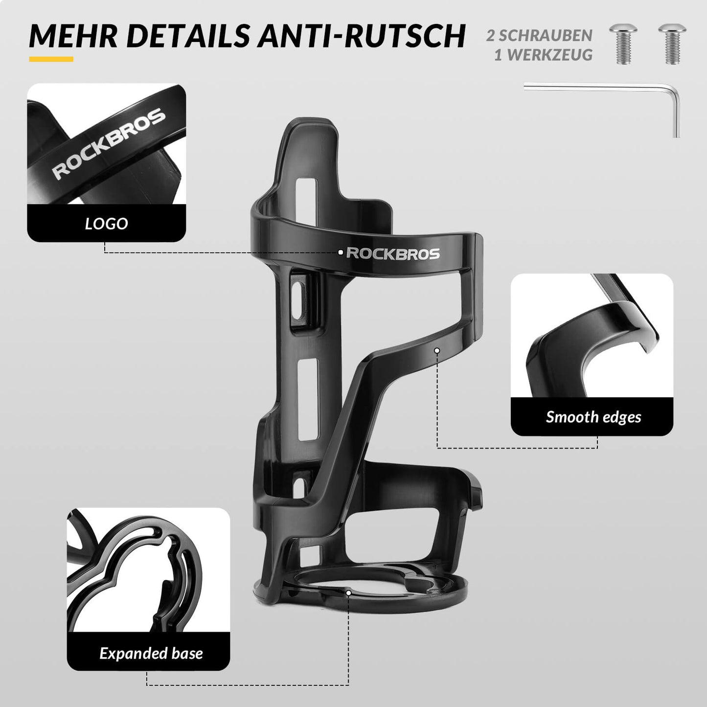 Porte-bouteille, accessoire de vélo, léger, robuste, ROCKBROS