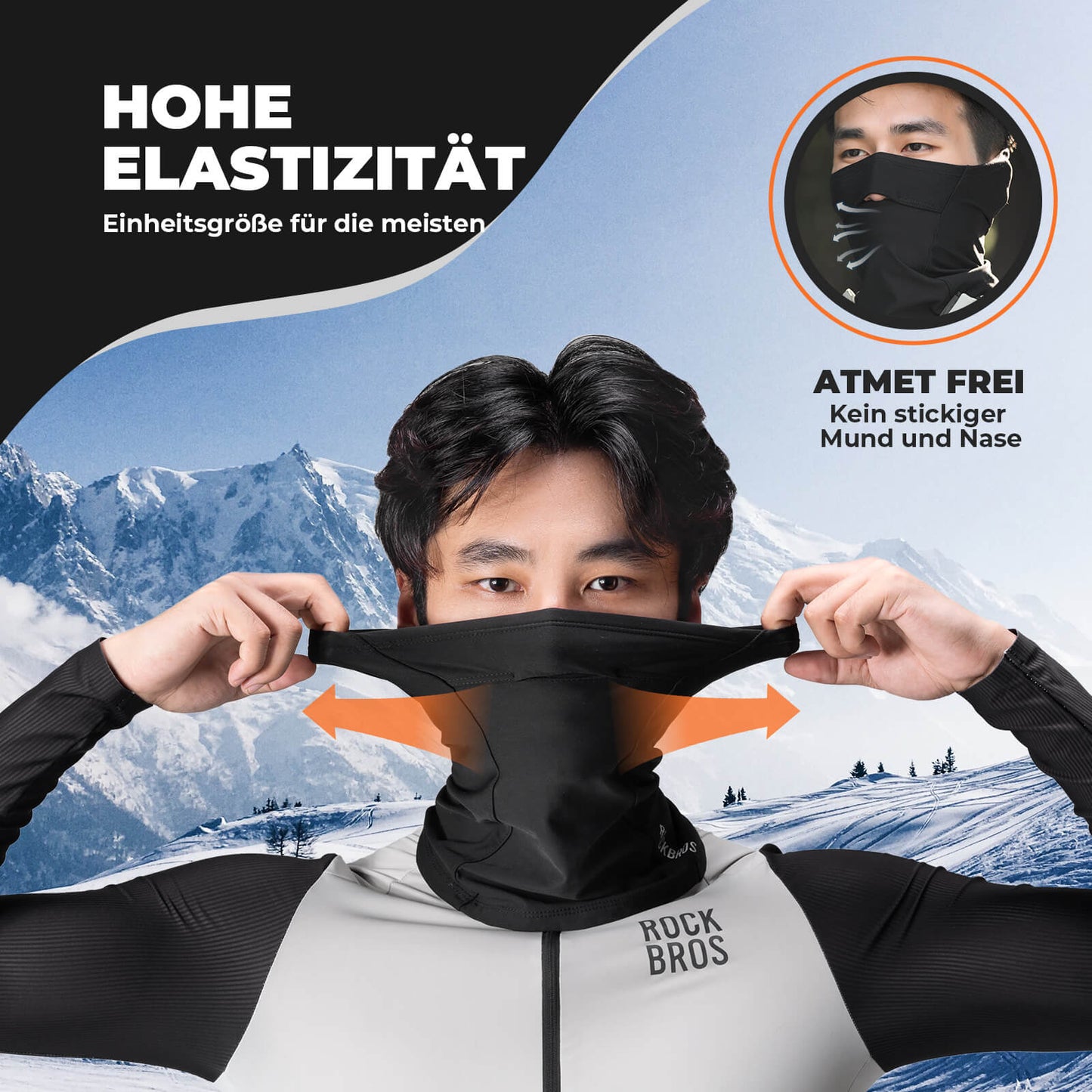 Demi-cagoule tubulaire respirante et élastique, idéale pour le cyclisme et l'escalade, ROCKBROS