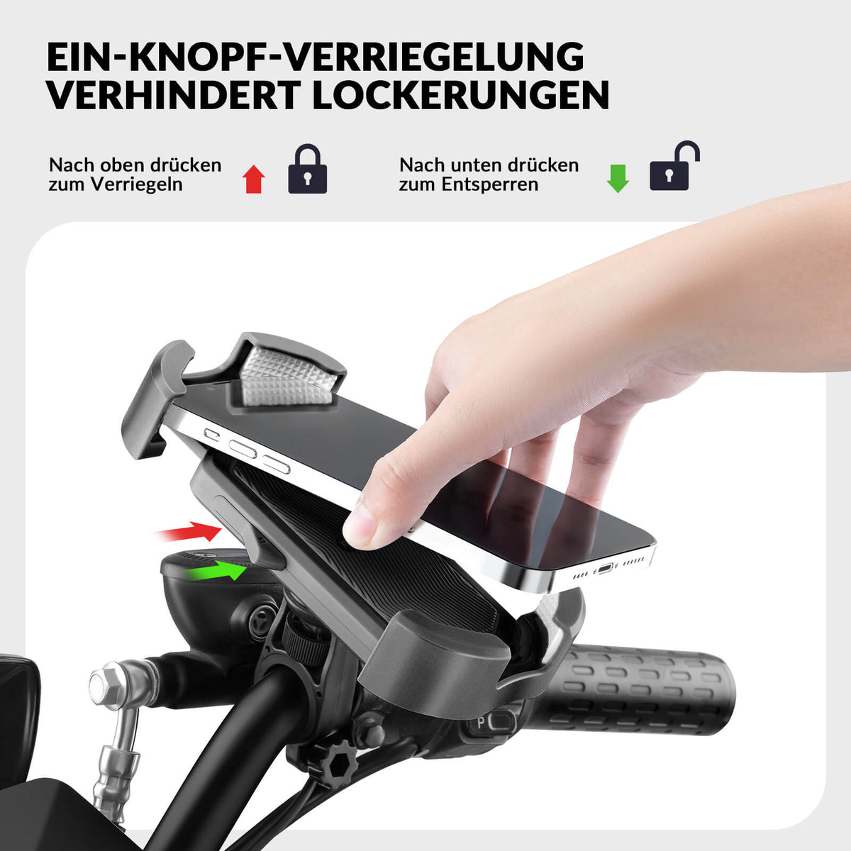 ROCKBROS Support Téléphone Vélo Support Téléphone Moto Rotatif 360° pour 4,7-7,0 pouces