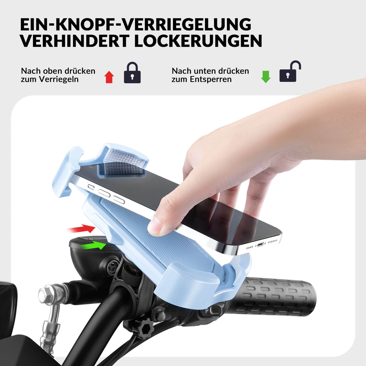 ROCKBROS Support Téléphone Vélo Support Téléphone Moto Rotatif 360° pour 4,7-7,0 pouces