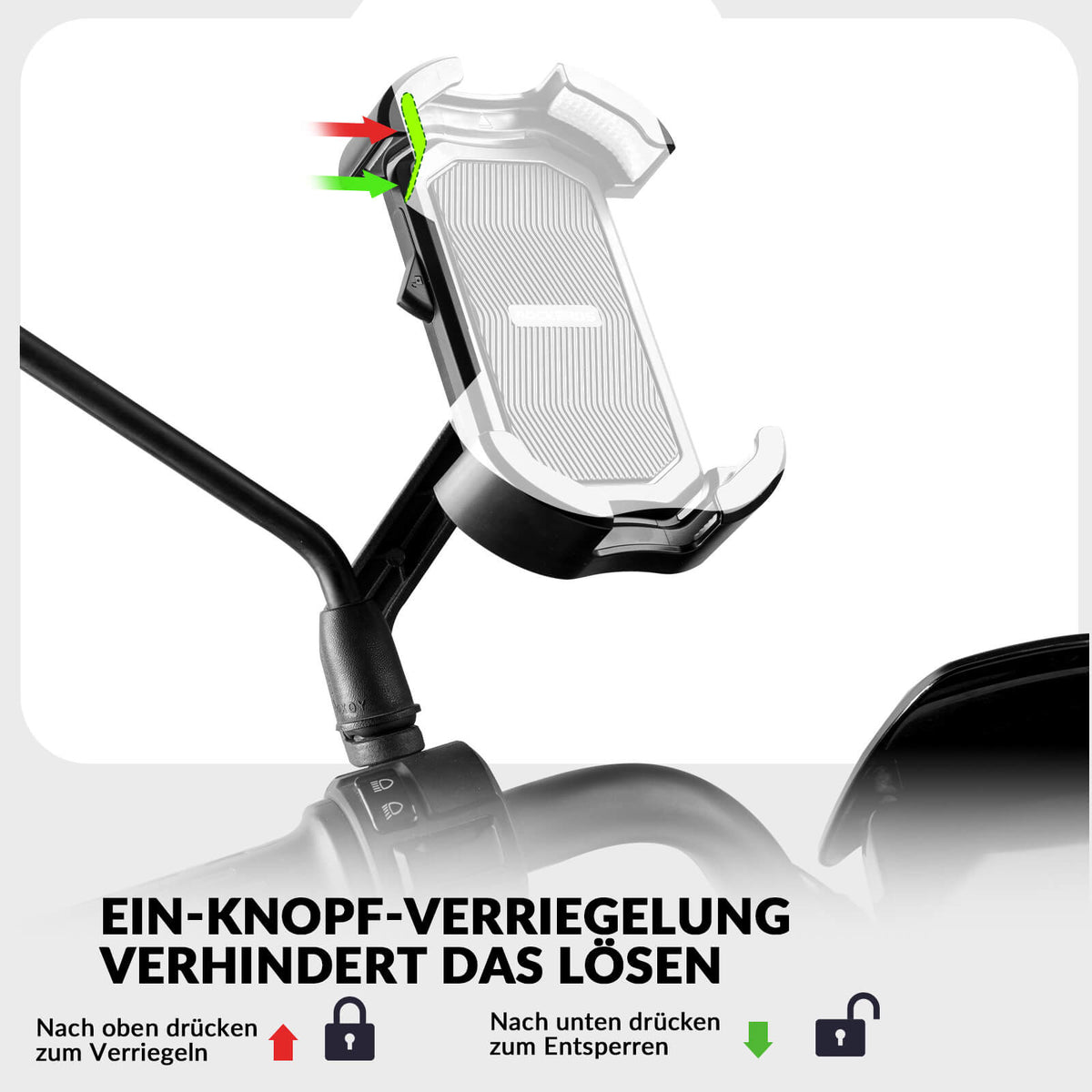 ROCKBROS Support Téléphone Vélo Support Téléphone Moto Rotatif 360° pour 4,7-7,0 pouces