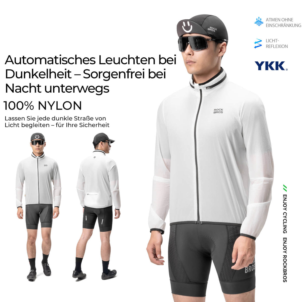 ROCKBROS Veste de Vélo Légère Réfléchissante Pliable Été Hommes/Femmes