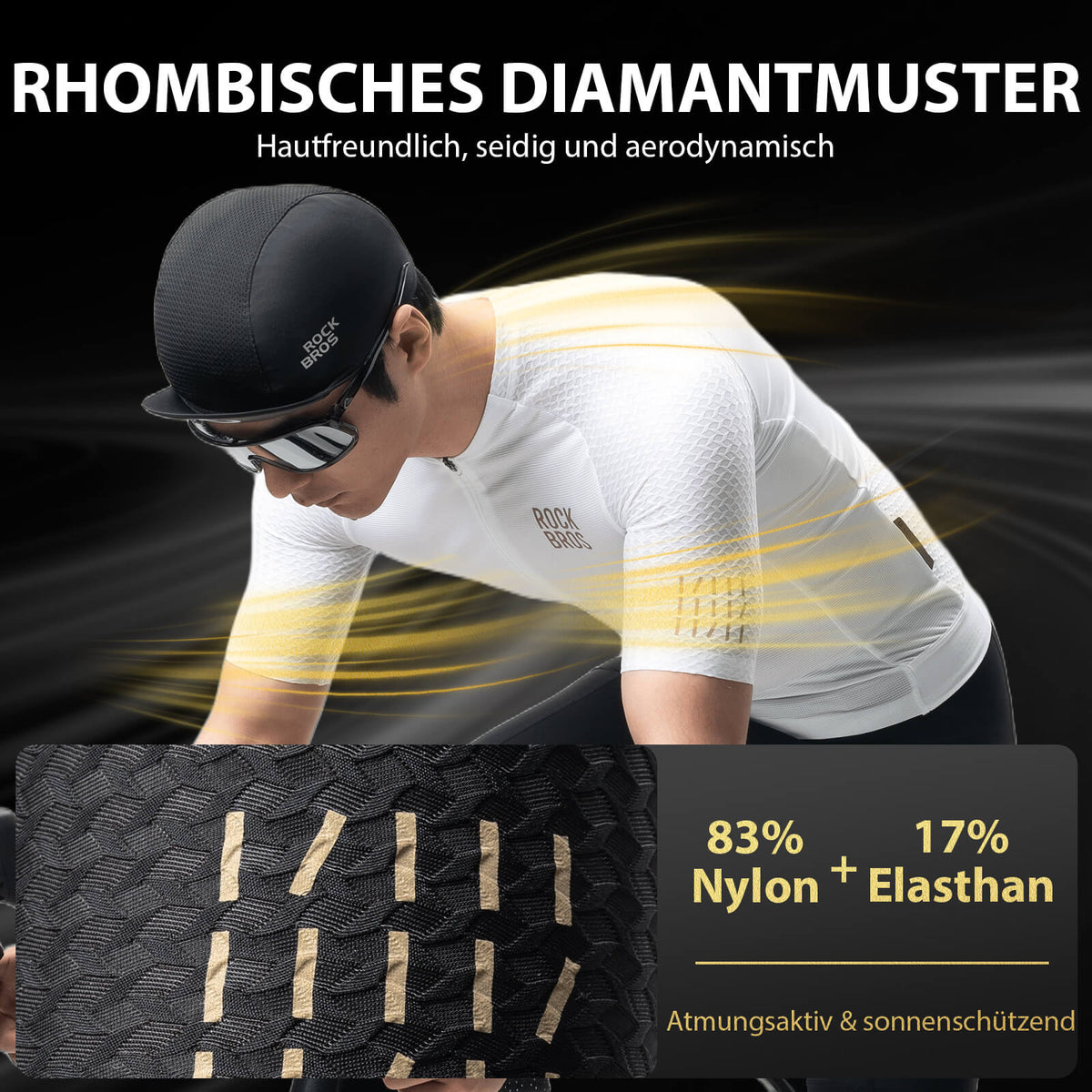 ROCKBROS Maillot de cyclisme manches courtes haute performance pour homme pour VTT & route