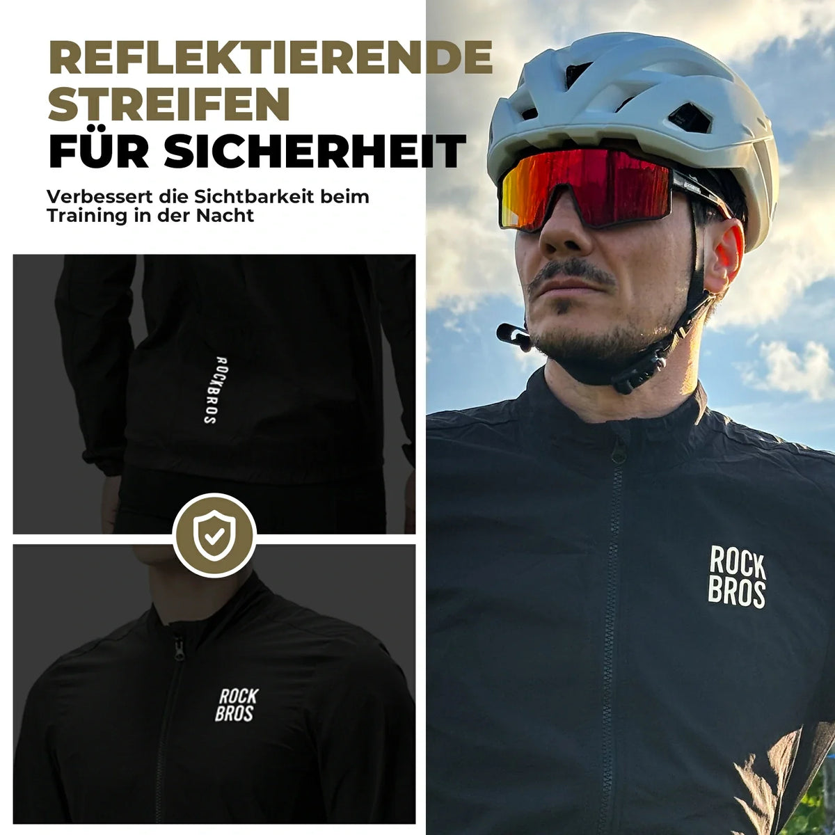 ROCKBROS Veste de Vélo Légère Homme Respirante Printemps
