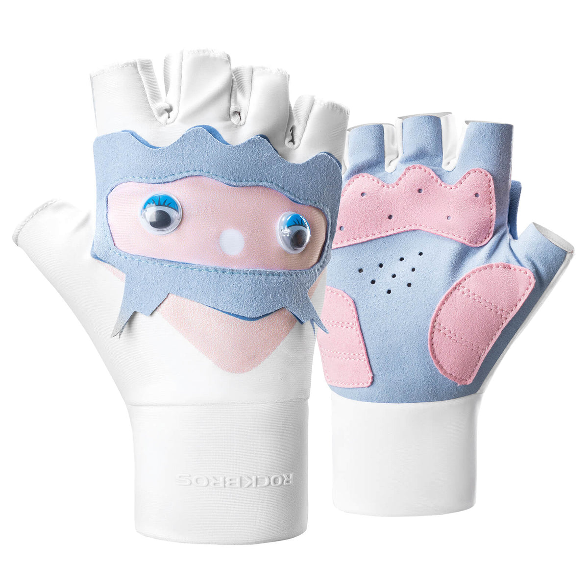 ROCKBROS Gants de vélo mi-doigts pour enfants sans doigts