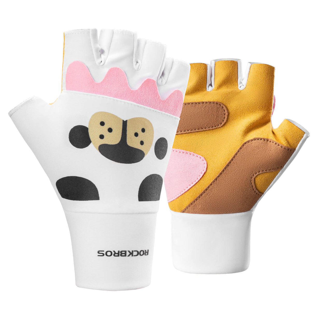 ROCKBROS Gants de vélo mi-doigts pour enfants sans doigts