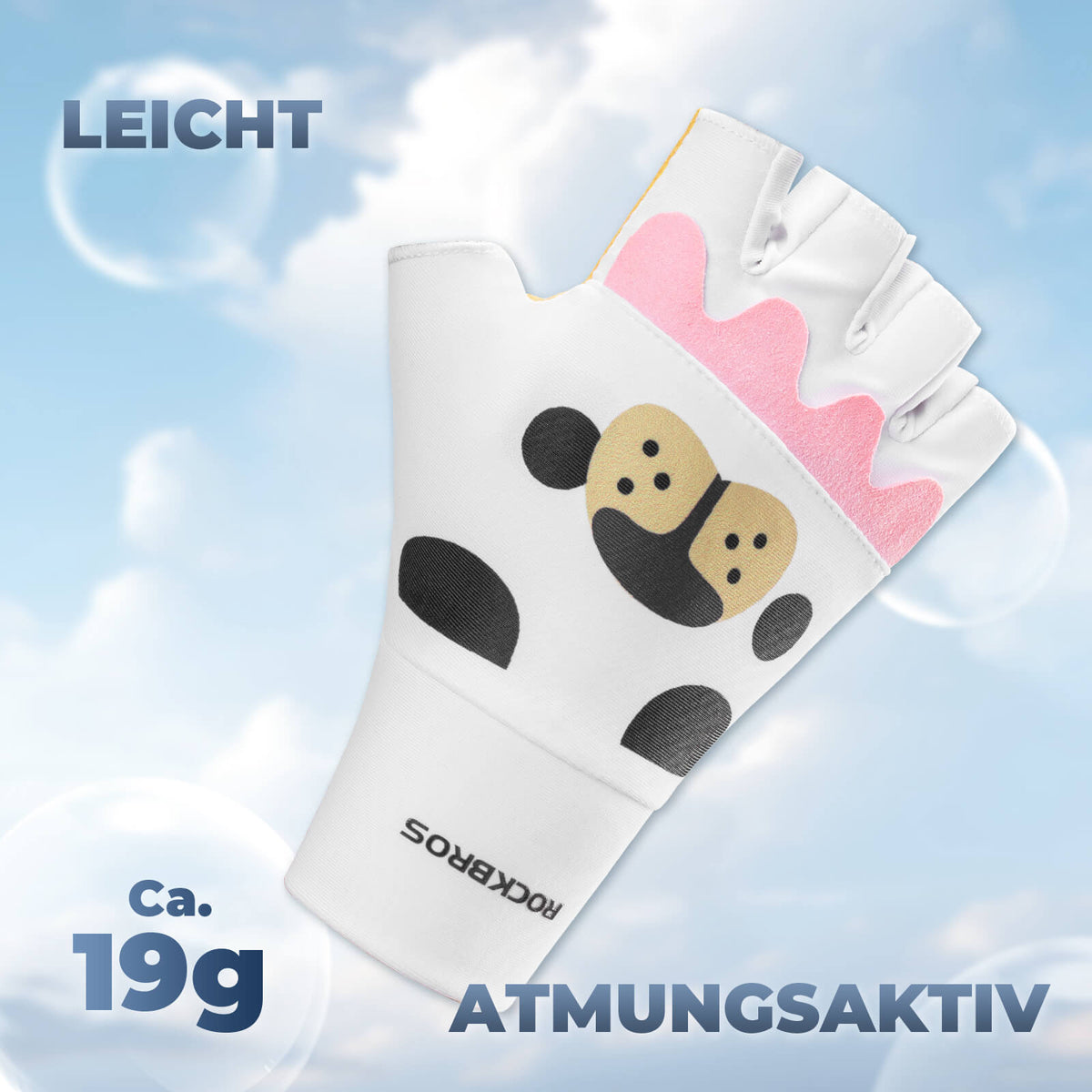 ROCKBROS Gants de vélo mi-doigts pour enfants sans doigts
