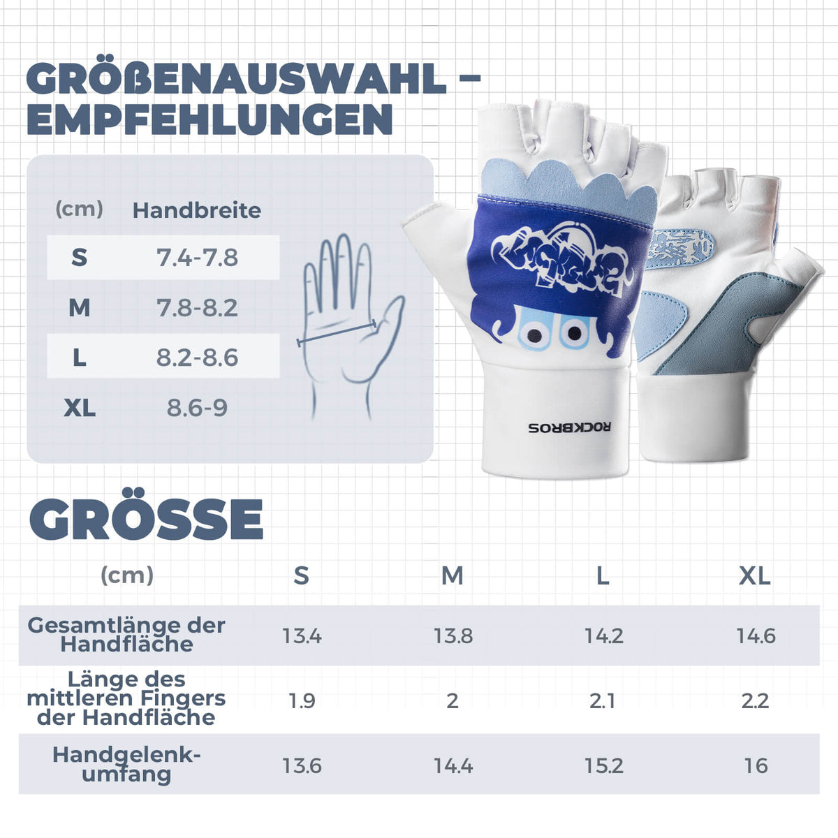 ROCKBROS Gants de vélo mi-doigts pour enfants sans doigts