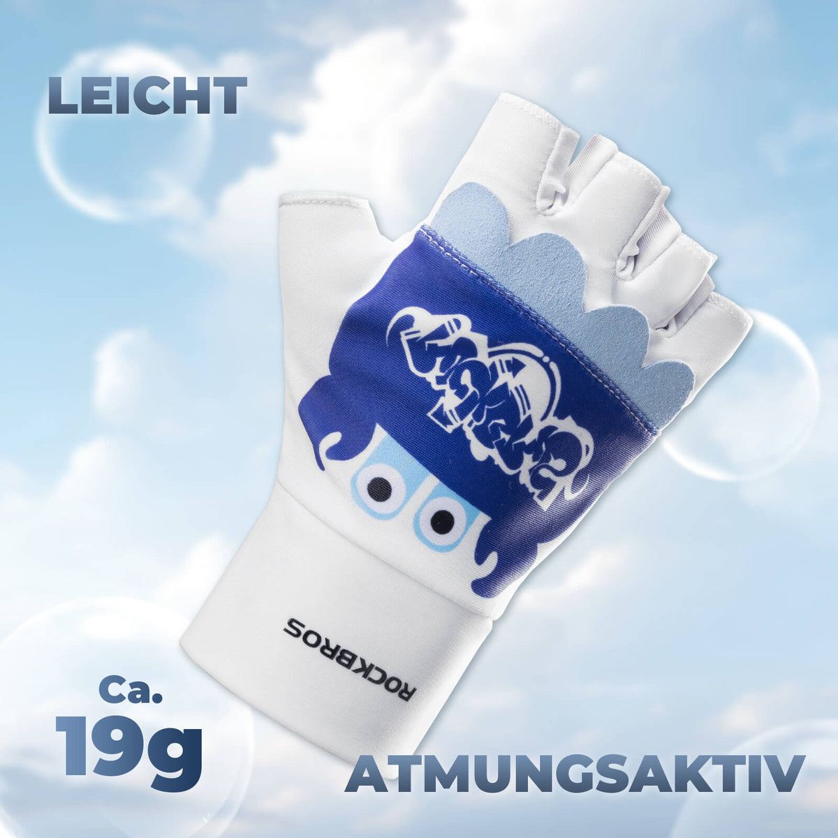 ROCKBROS Gants de vélo mi-doigts pour enfants sans doigts