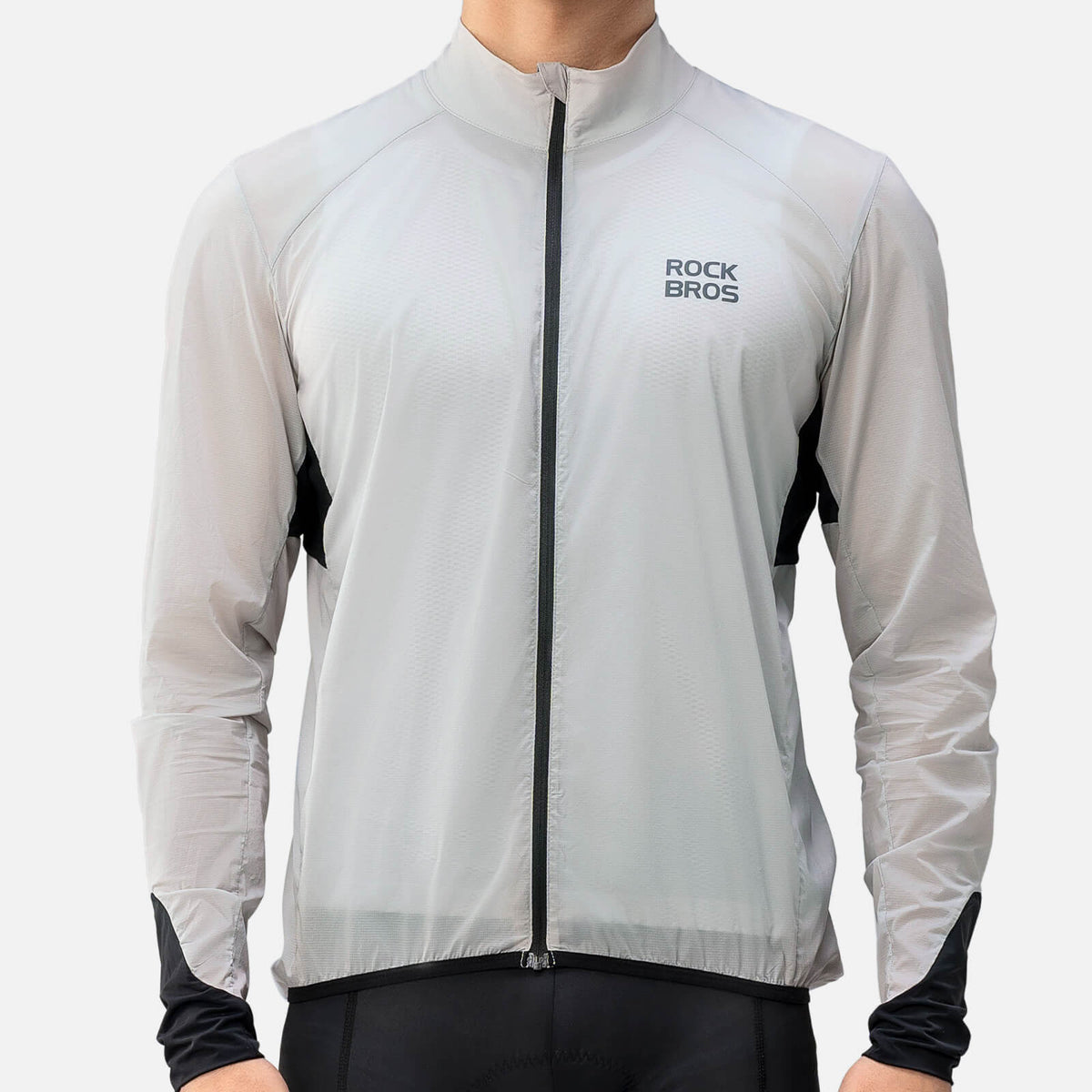 ROCKBROS Veste de vélo légère respirante réfléchissante gris homme