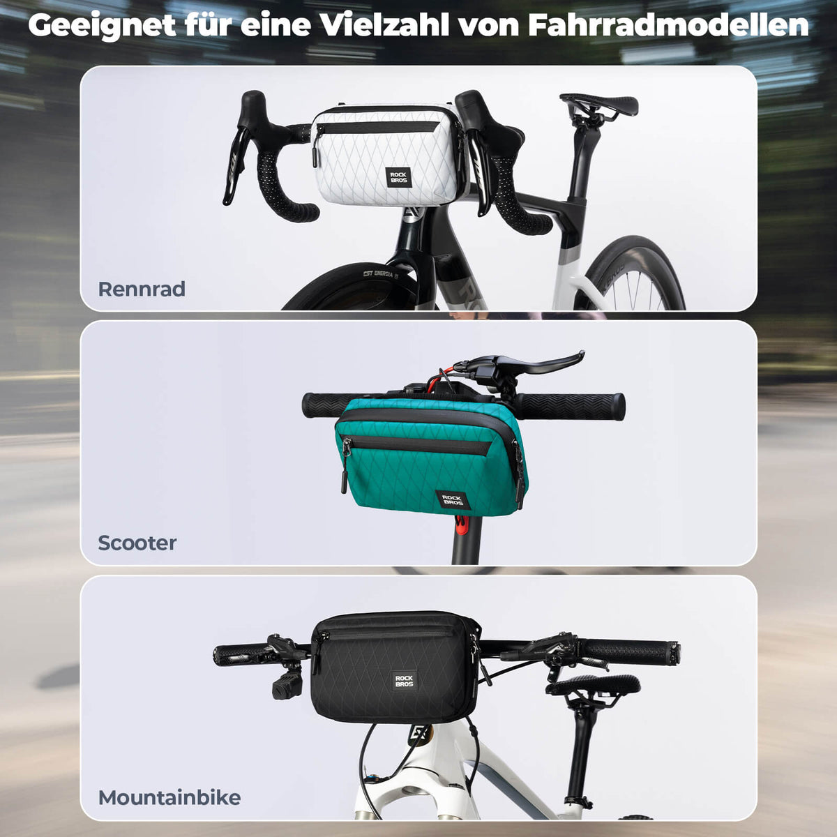 ROCKBROS Sacche de guidon vélo avec bandoulière 2,1L
