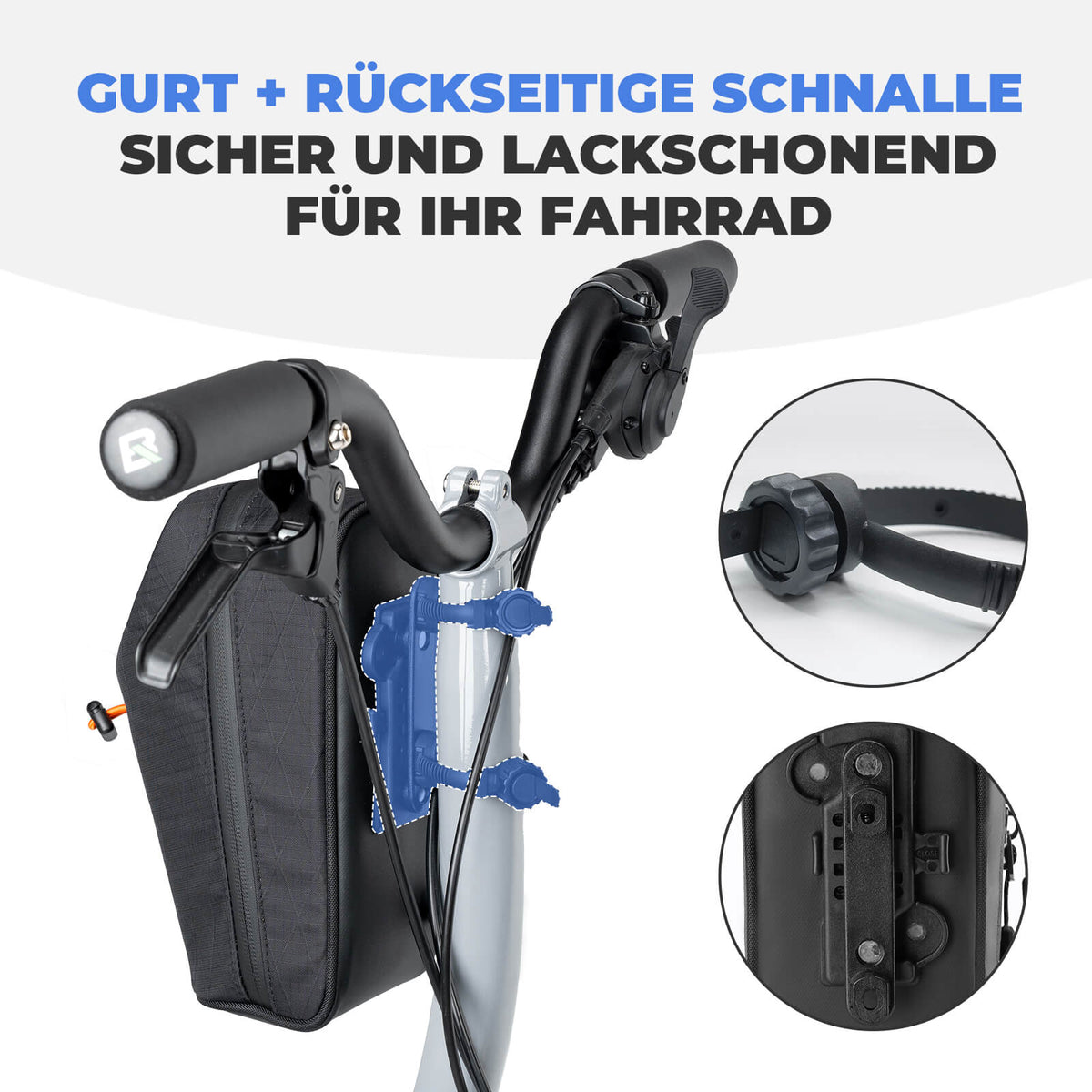 ROCKBROS Sacche de guidon porte-gourde 1.5L pour gourdes Ø7 cm