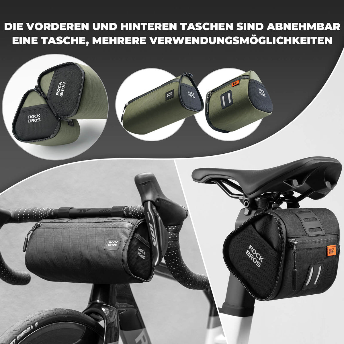 ROCKBROS Sacroche vélo 2-en-1 imperméable