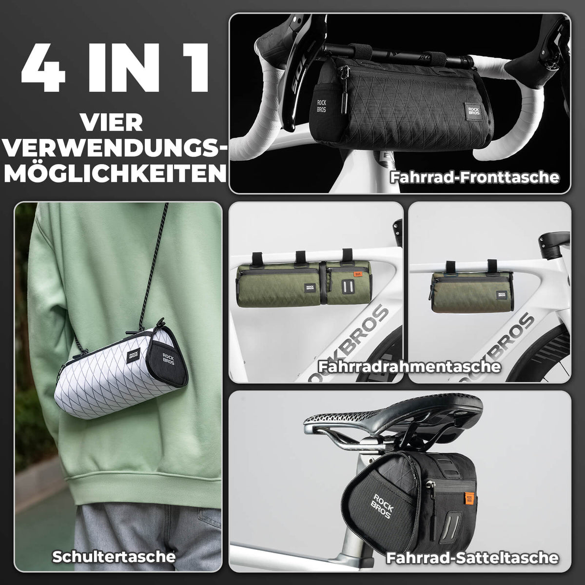 ROCKBROS Sacroche vélo 2-en-1 imperméable