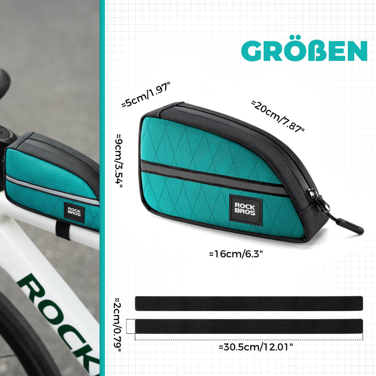 ROCKBROS Sac de tube de selle 0,8L Léger pour vélo pliant