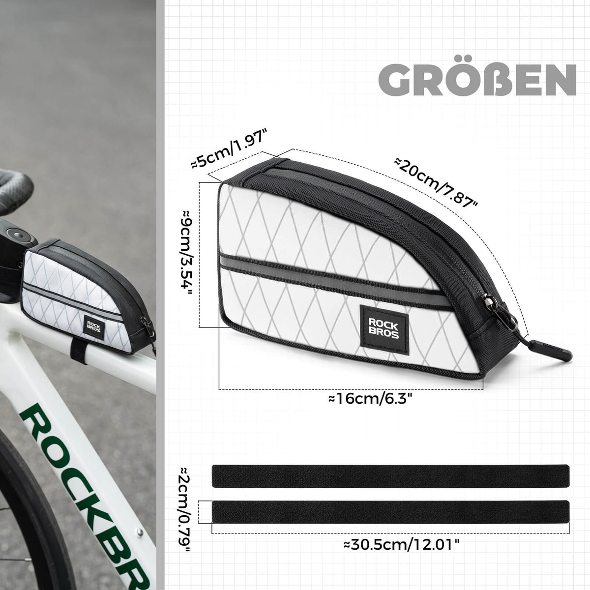 ROCKBROS Sac de tube de selle 0,8L Léger pour vélo pliant