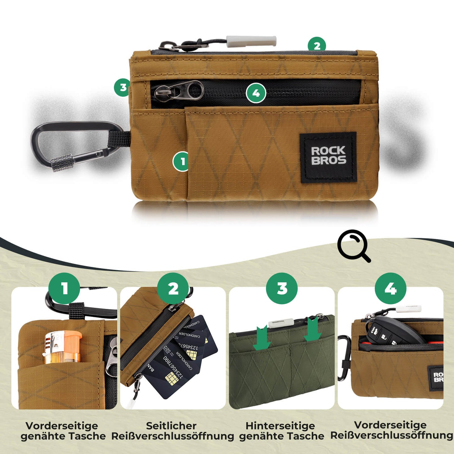 Portefeuille, porte-monnaie, étui pour téléphone portable, étui portable avec cadenas, ROCKBROS
