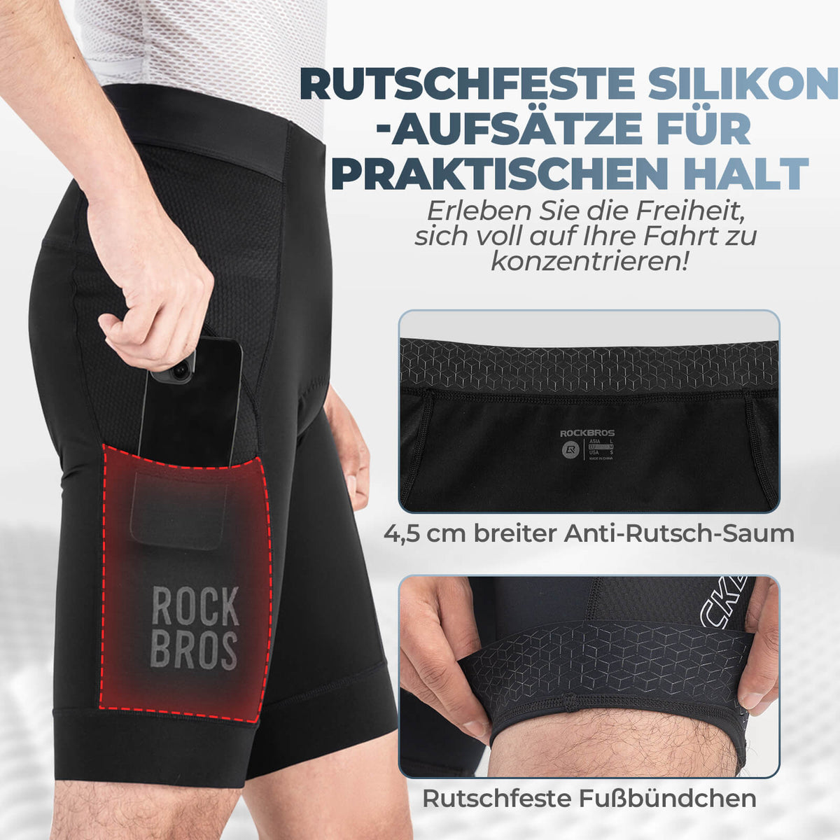 ROCKBROS Cuissard de vélo séchage rapide respirant homme été