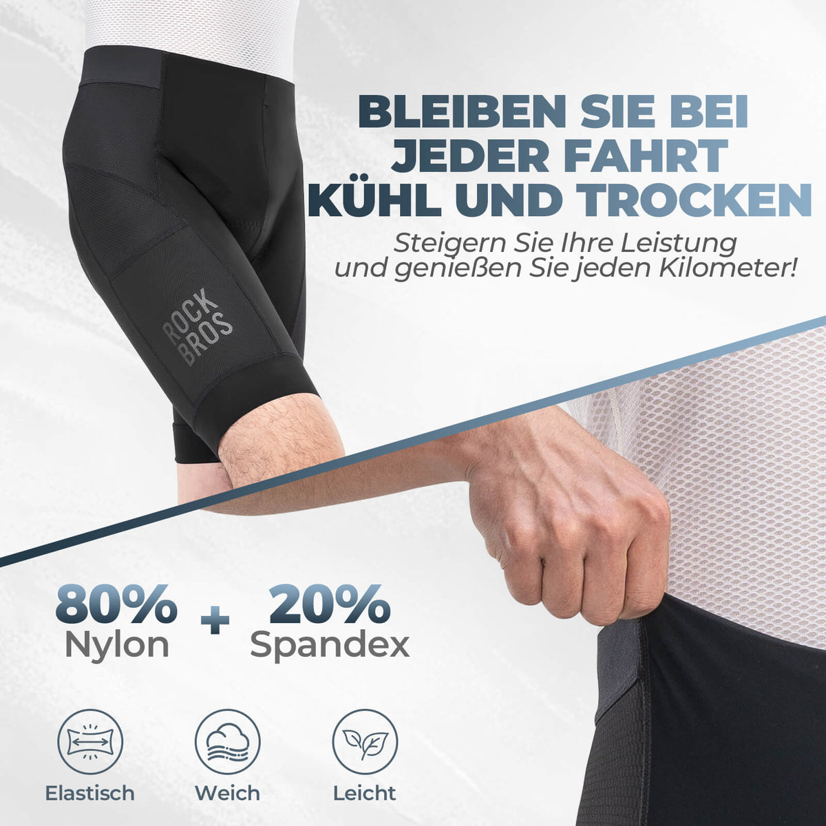 ROCKBROS Cuissard de vélo séchage rapide respirant homme été