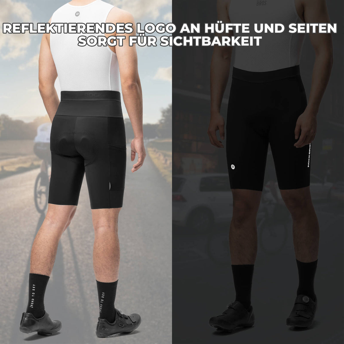 ROCKBROS Culotte courte de cyclisme séchage rapide rembourrée homme été