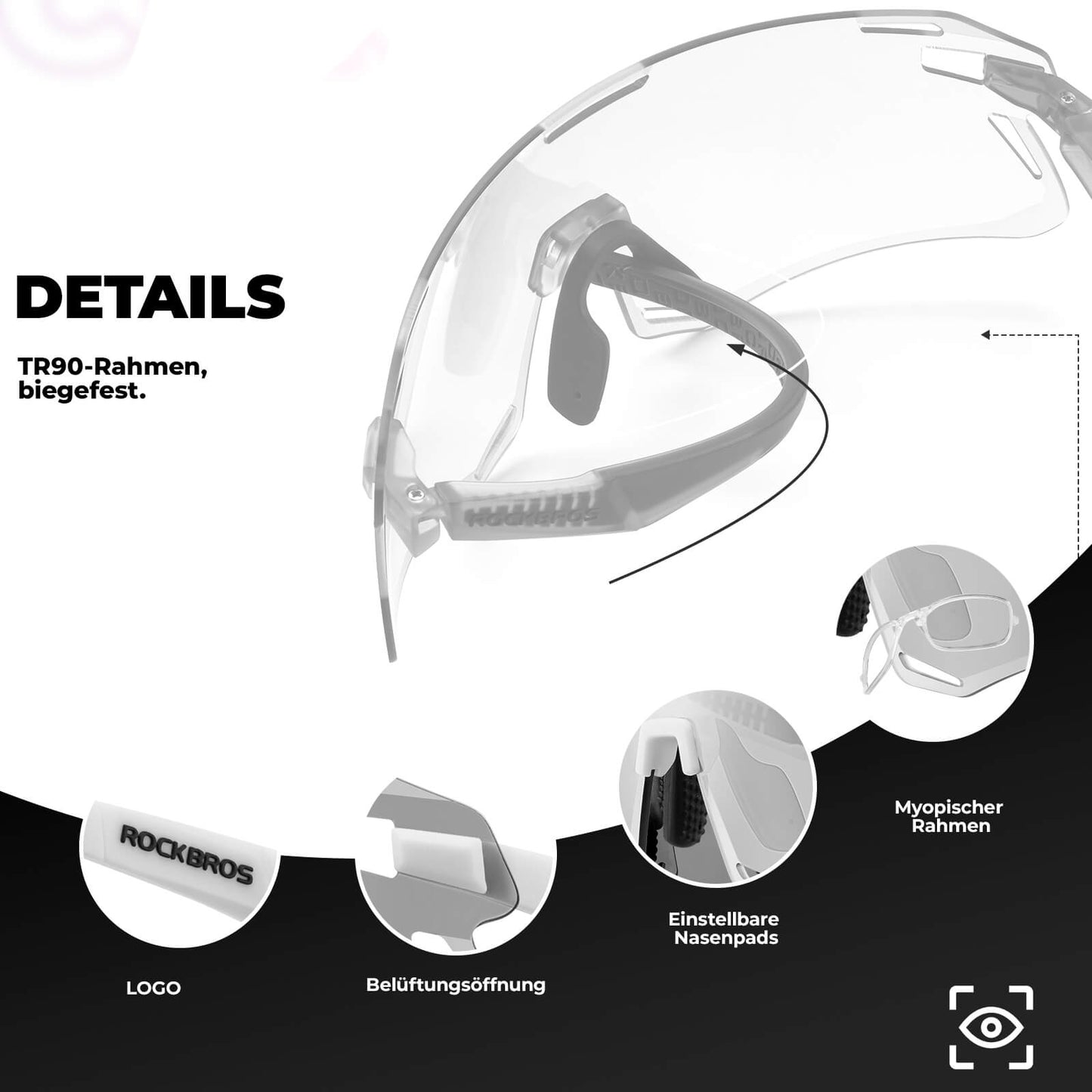 Lunettes de soleil coupe-vent pour le cyclisme et les sports de plein air, ROCKBROS