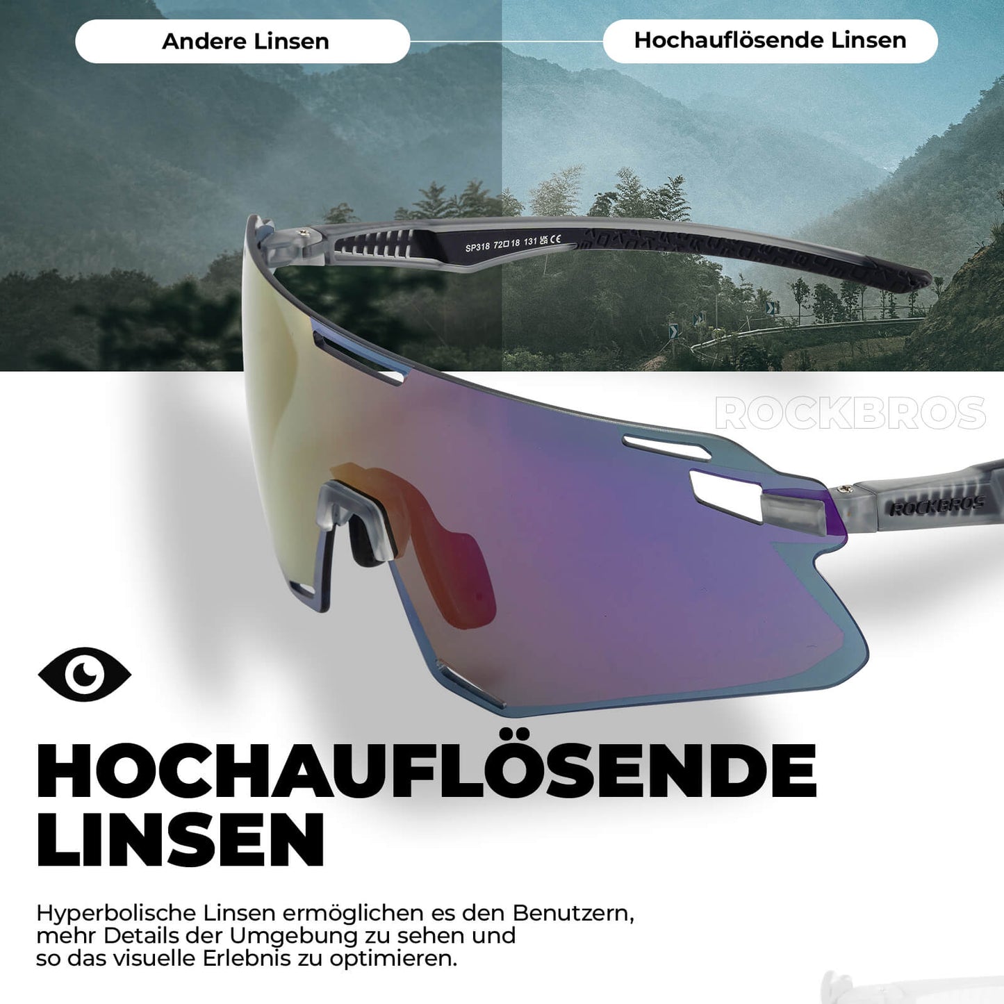 Lunettes de soleil coupe-vent pour le cyclisme et les sports de plein air, ROCKBROS