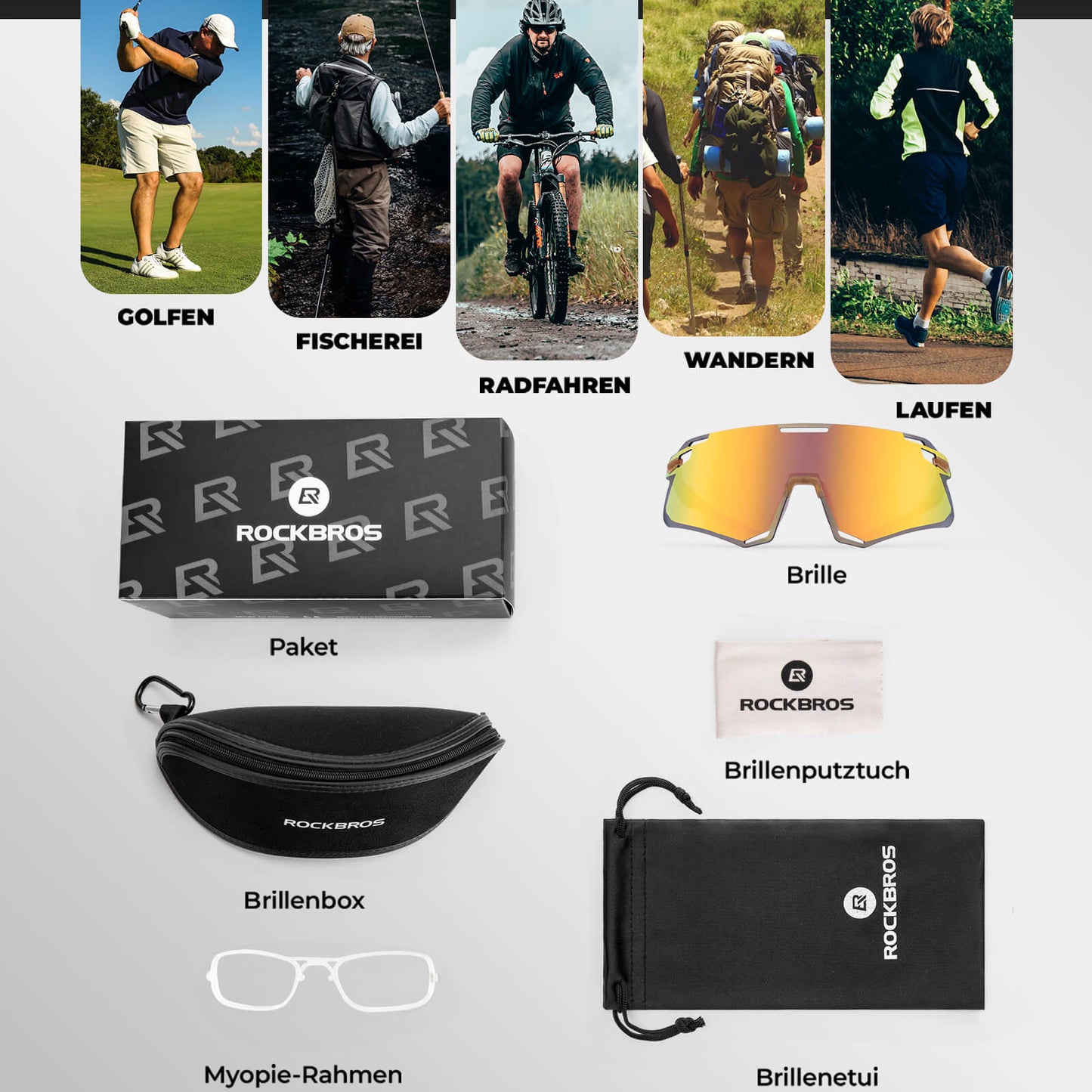 Lunettes de soleil coupe-vent pour le cyclisme et les sports de plein air, ROCKBROS