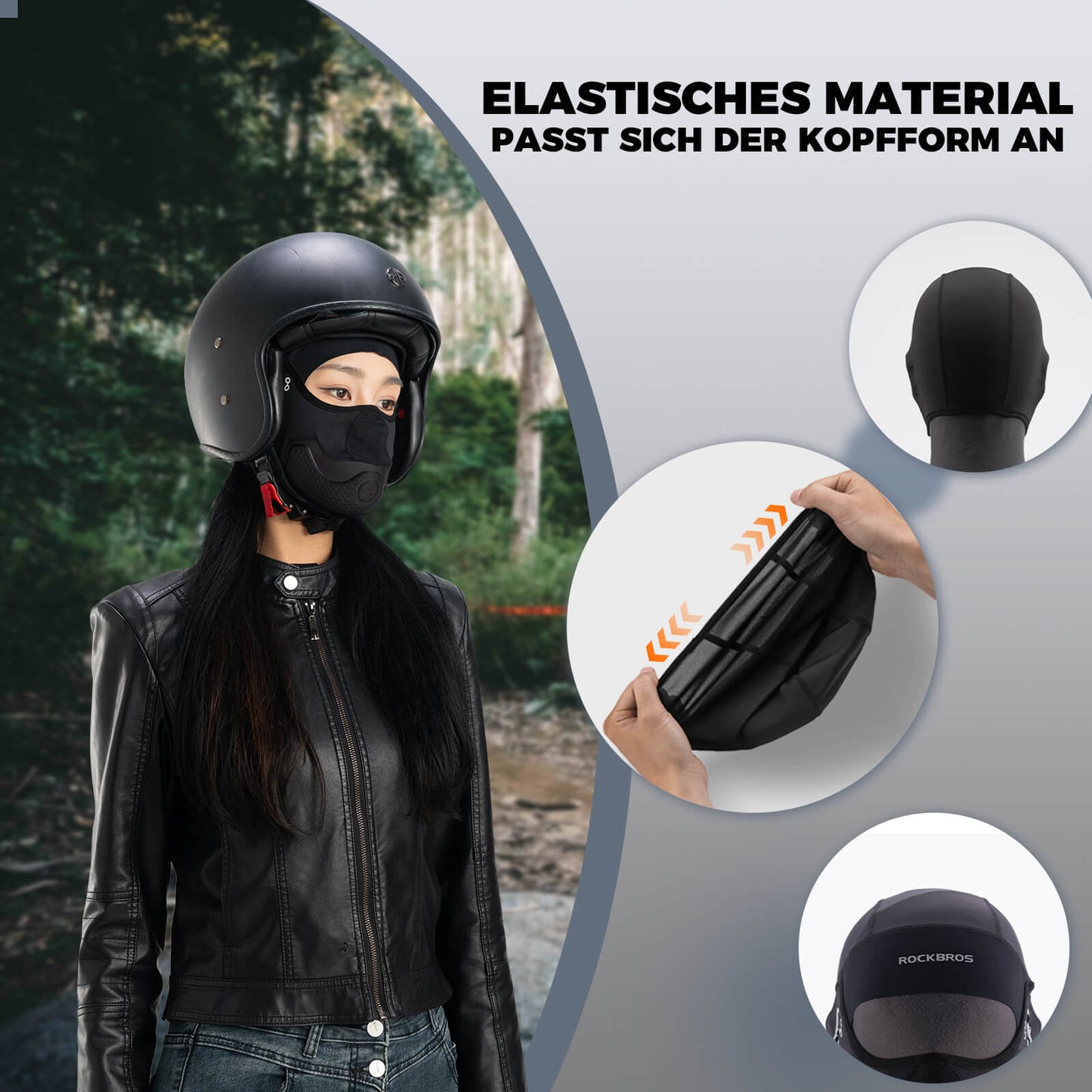 Cagoules rembourrées, protection du visage pour l'été, élastiques, ROCKBROS