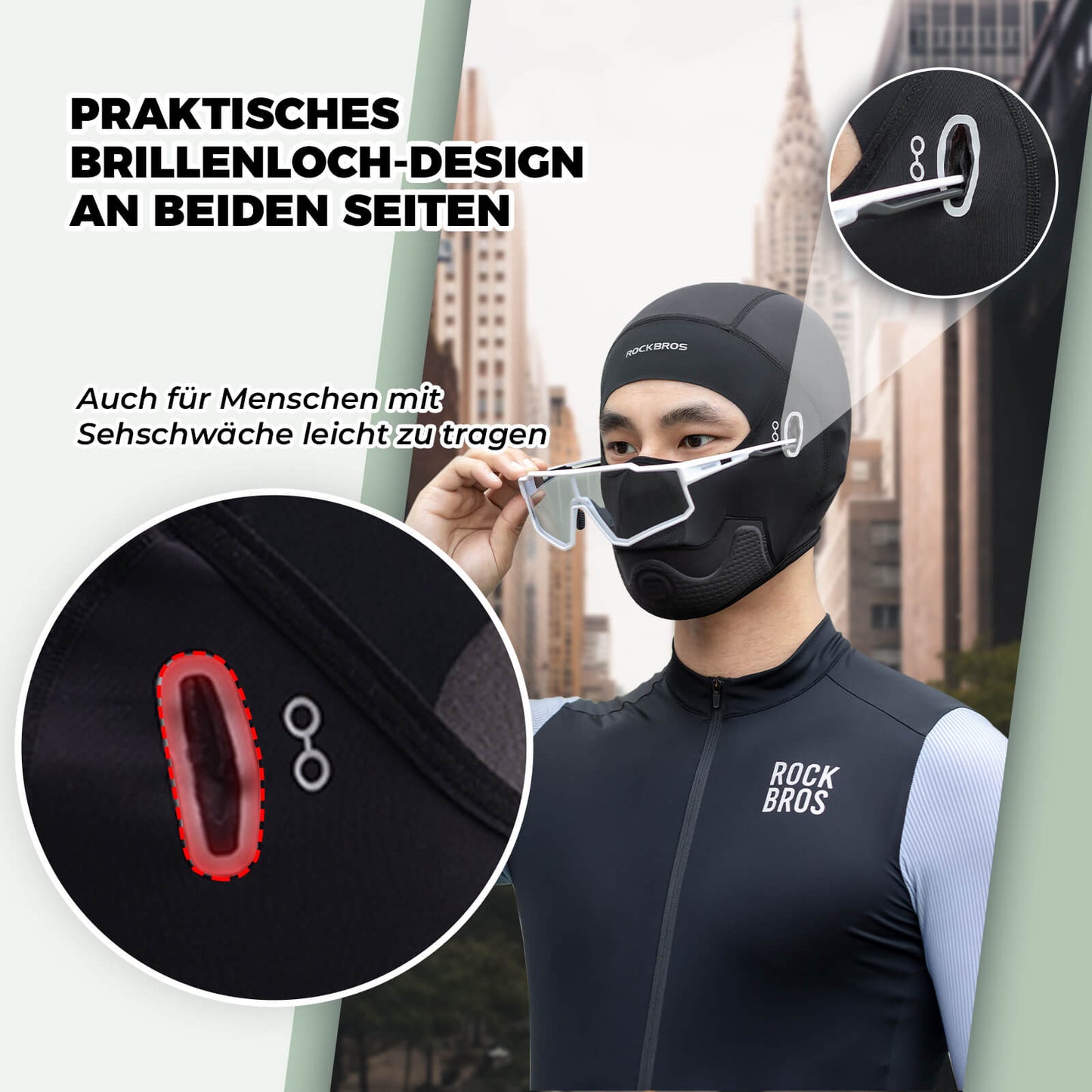 Cagoules rembourrées, protection du visage pour l'été, élastiques, ROCKBROS