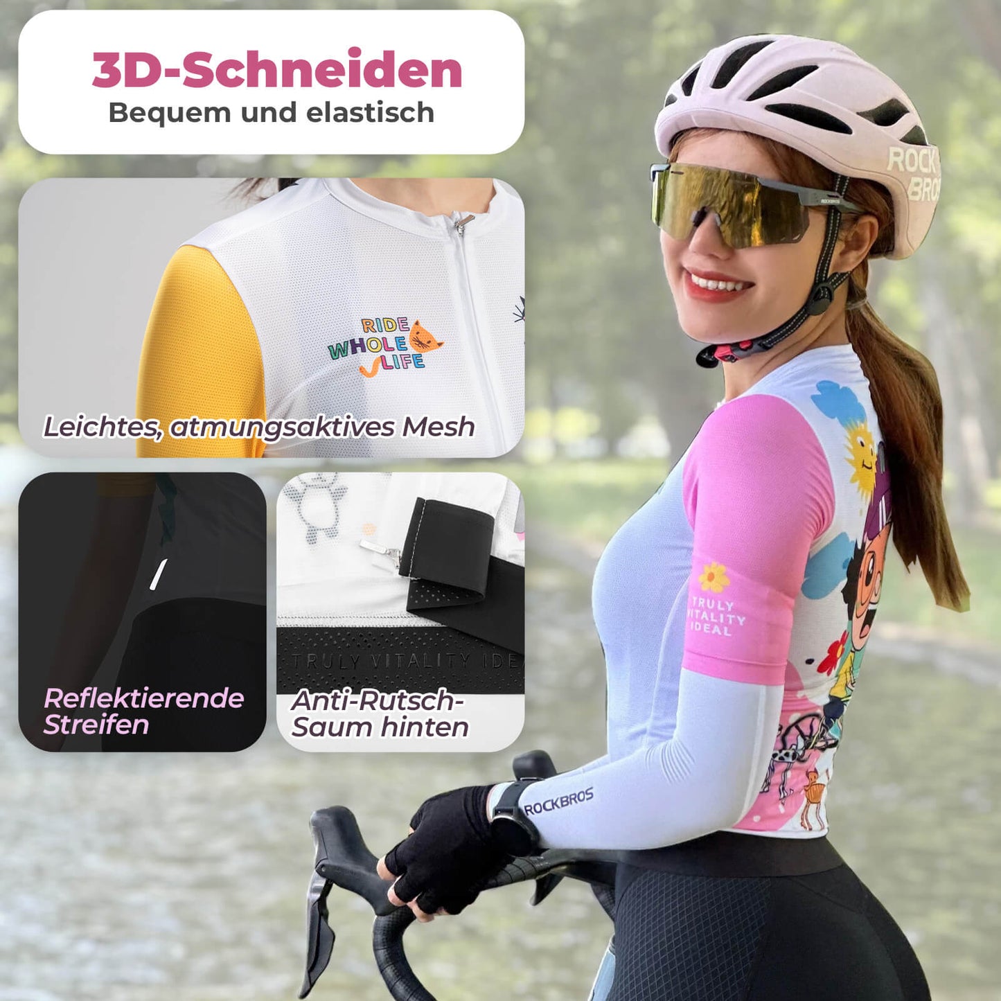Maillot de cyclisme à manches courtes pour femme TVI, vêtements de cyclisme, séchage rapide, ROCKBROS