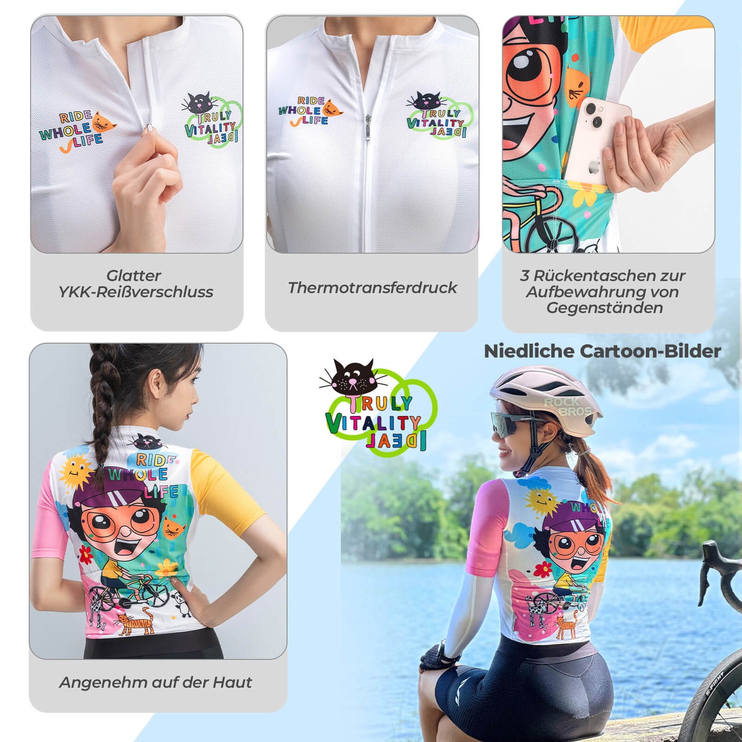 Maillot de cyclisme à manches courtes pour femme TVI, vêtements de cyclisme, séchage rapide, ROCKBROS