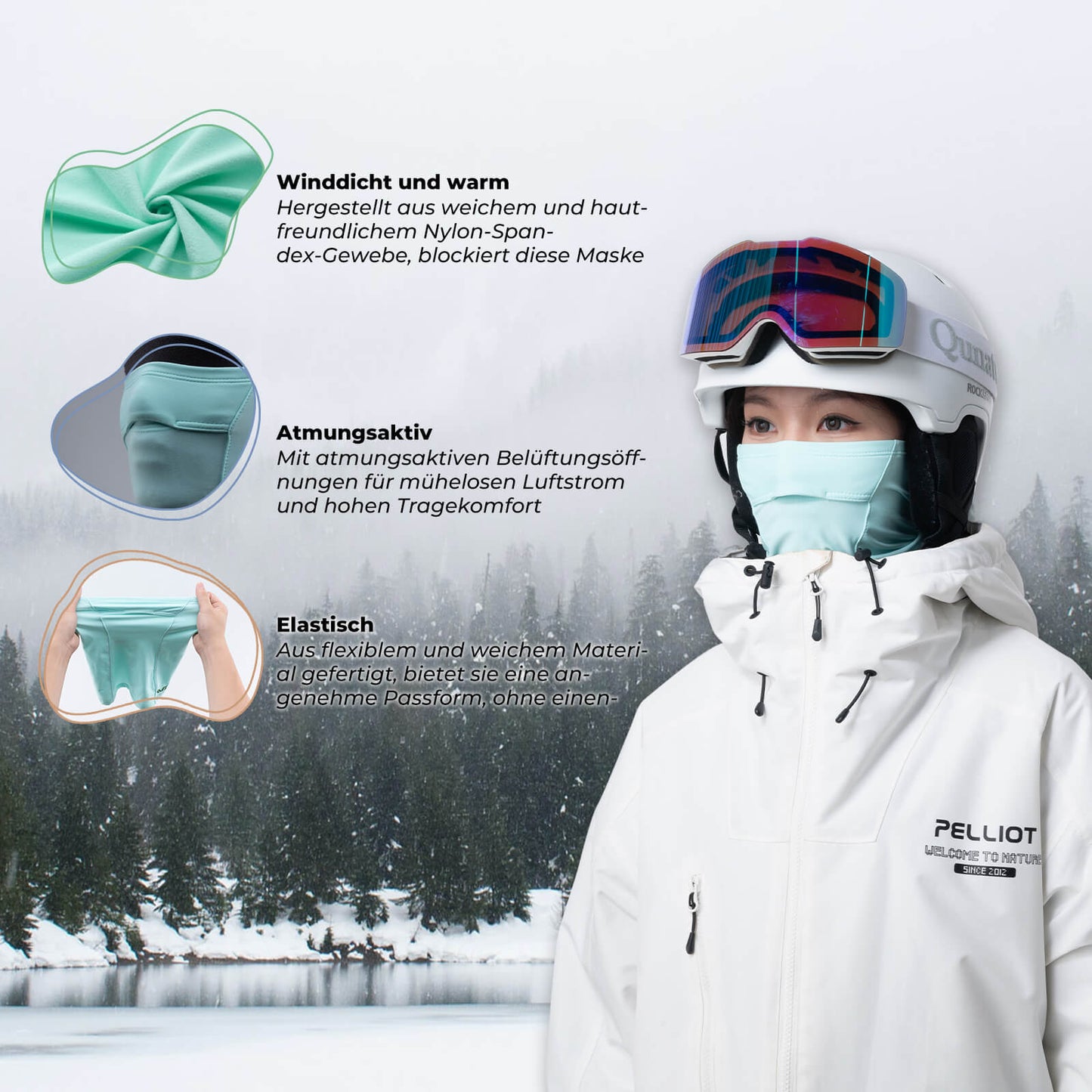 Cagoule pour femme TVI avec ouverture pour queue de cheval, vert chaud, ROCKBROS