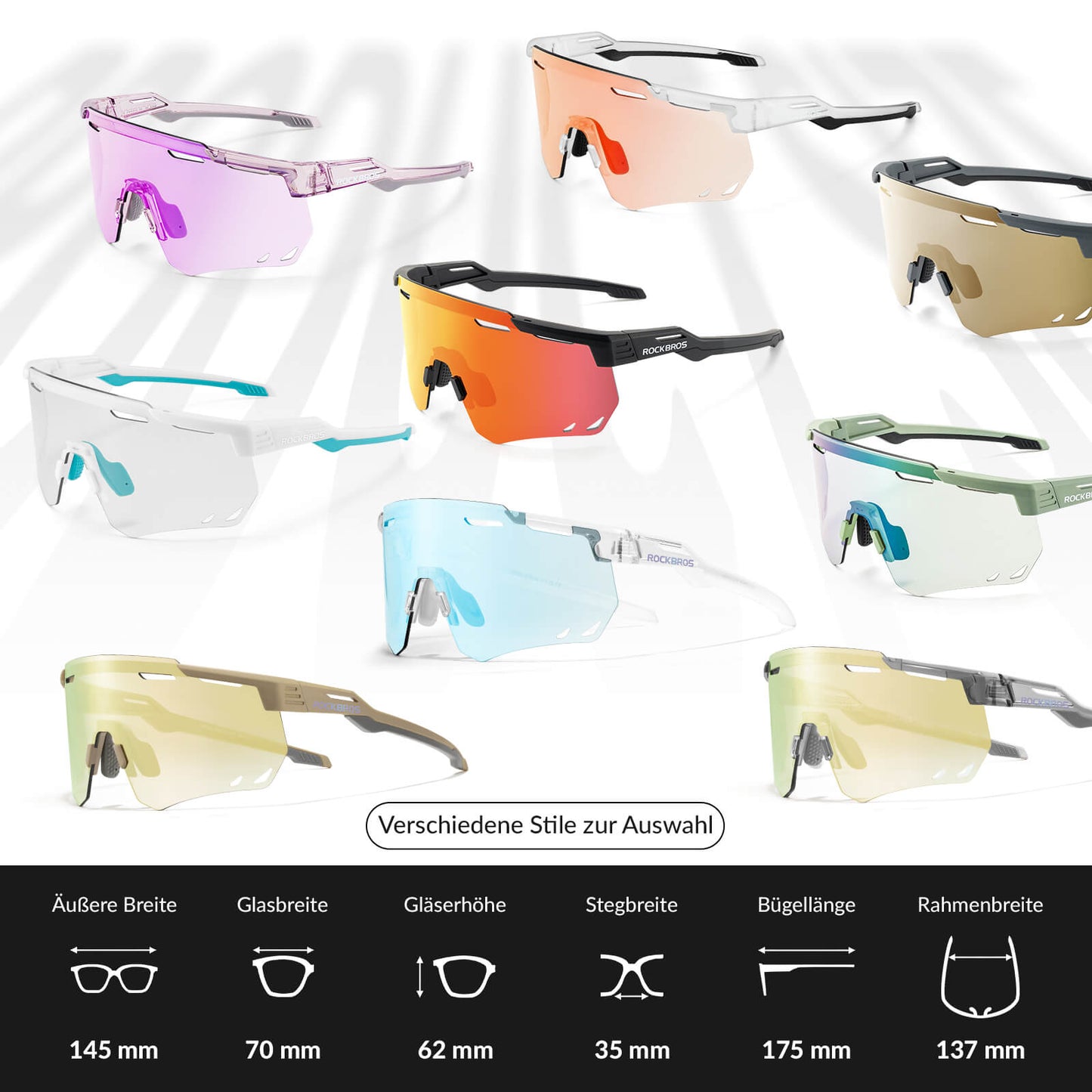 Lunettes de cyclisme ultralégères, lunettes de soleil photochromiques avec protection UV400, ROCKBROS