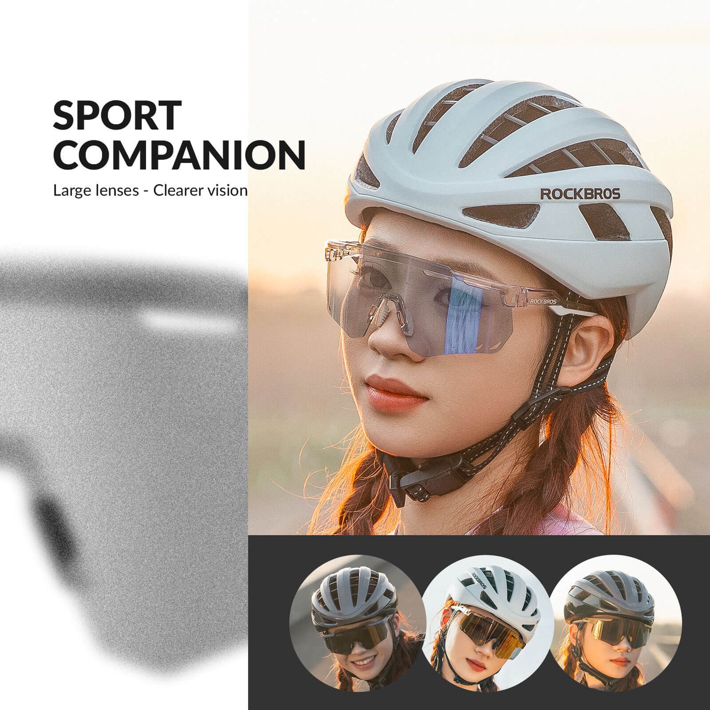 Lunettes de cyclisme ultralégères, lunettes de soleil photochromiques avec protection UV400, ROCKBROS