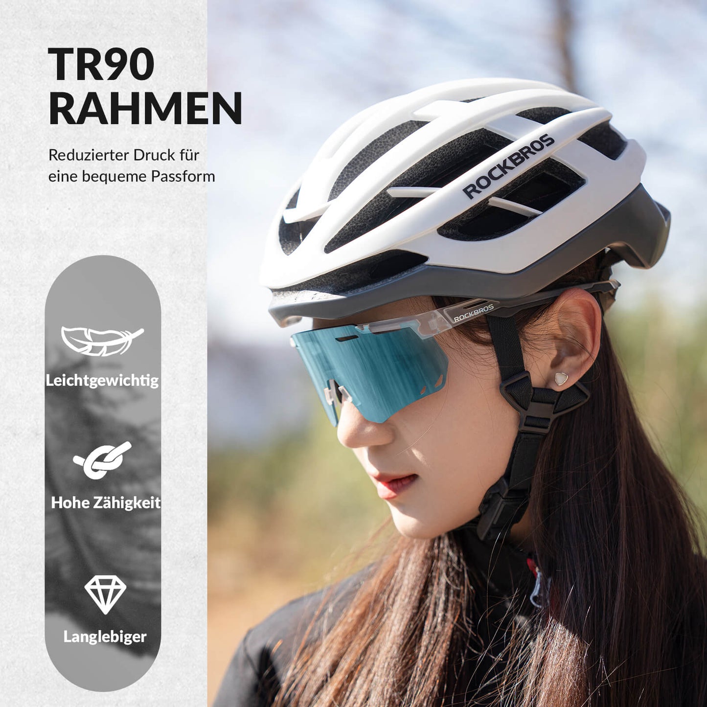 Lunettes de cyclisme ultralégères, lunettes de soleil photochromiques avec protection UV400, ROCKBROS