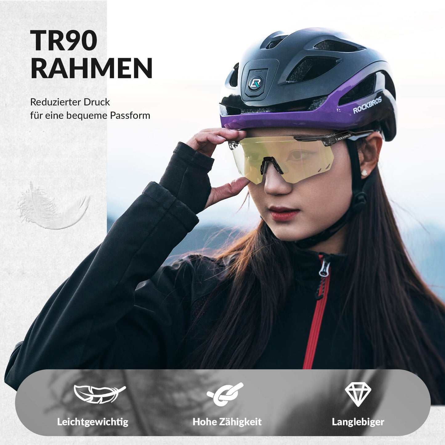 Lunettes de cyclisme ultralégères, lunettes de soleil photochromiques avec protection UV400, ROCKBROS