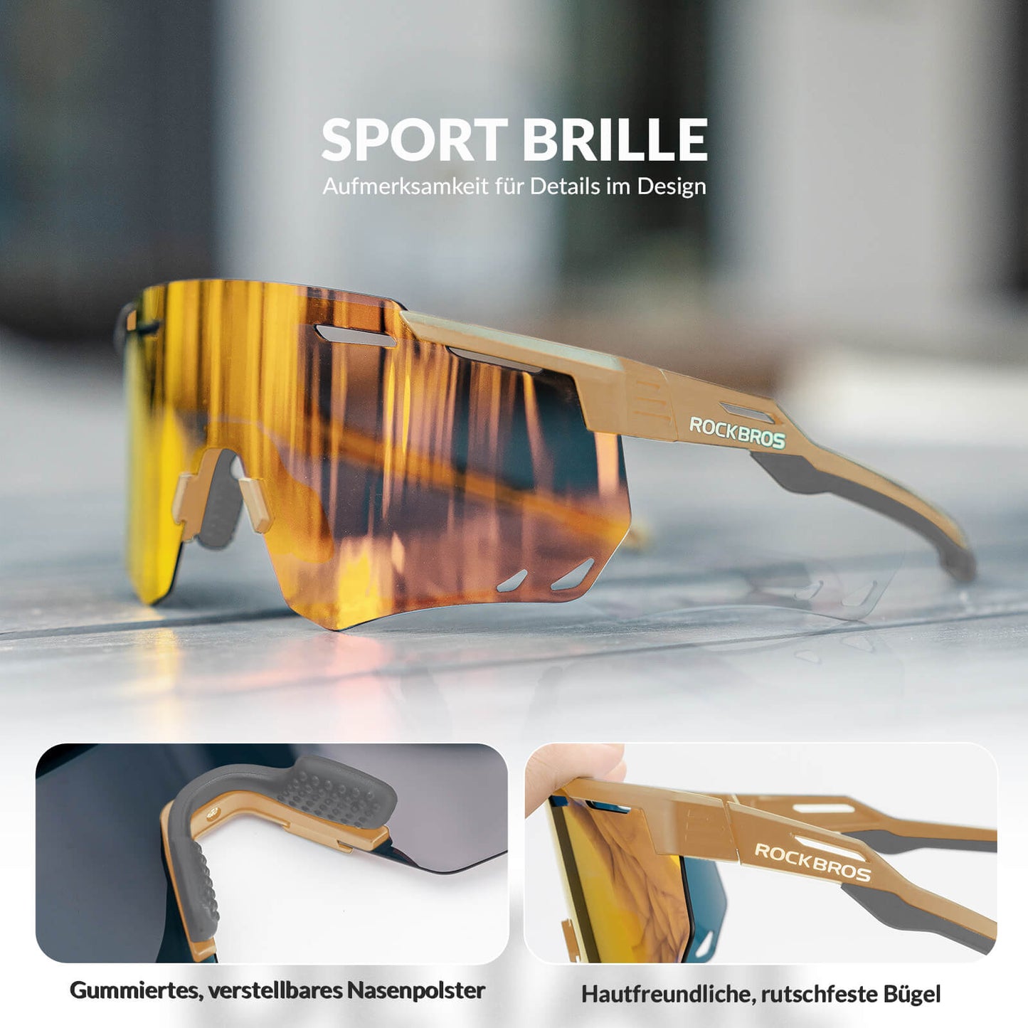 Lunettes de cyclisme ultralégères, lunettes de soleil photochromiques avec protection UV400, ROCKBROS