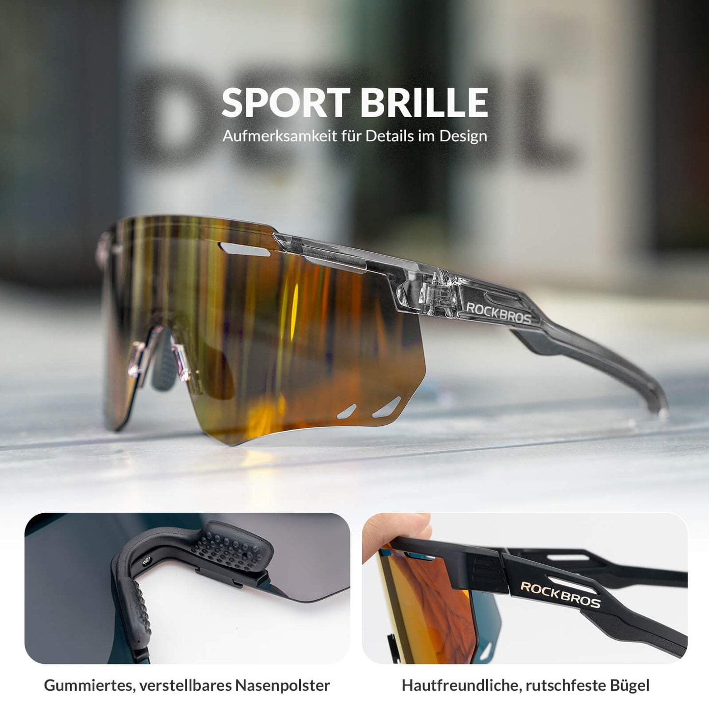 Lunettes de cyclisme ultralégères, lunettes de soleil photochromiques avec protection UV400, ROCKBROS