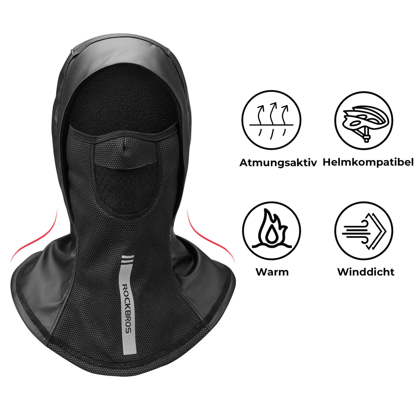 Cagoule coupe-vent, masque de ski respirant ROCKBROS