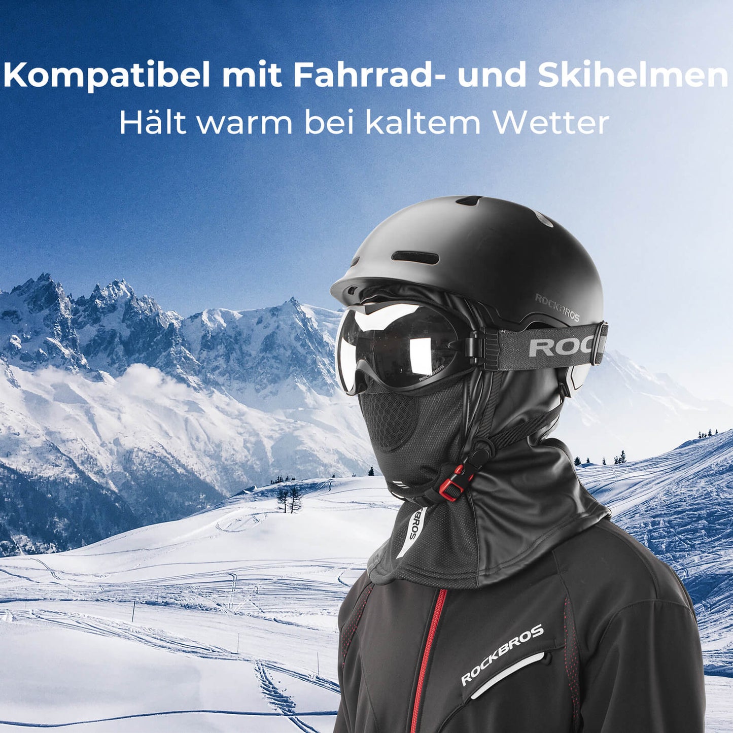 Cagoule coupe-vent, masque de ski respirant ROCKBROS