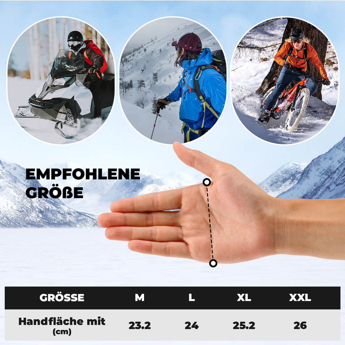 ROCKBROS Gants de vélo d'hiver Touchscreen Chauds Antivent