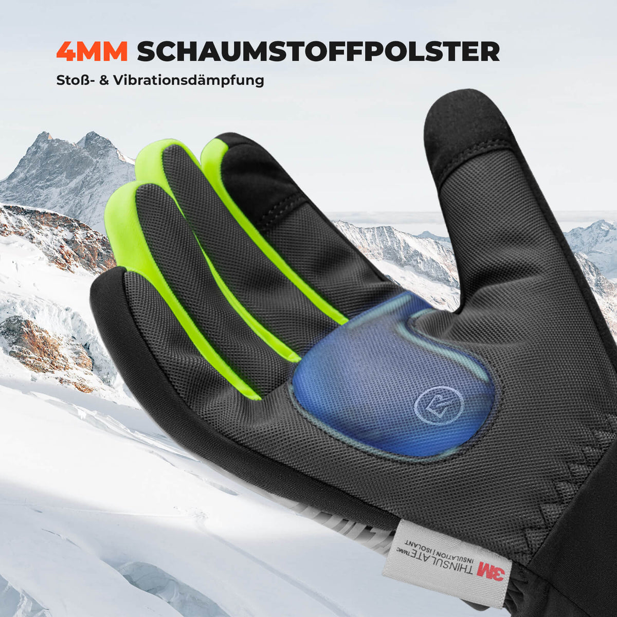 ROCKBROS Gants de vélo d'hiver Touchscreen Chauds Antivent