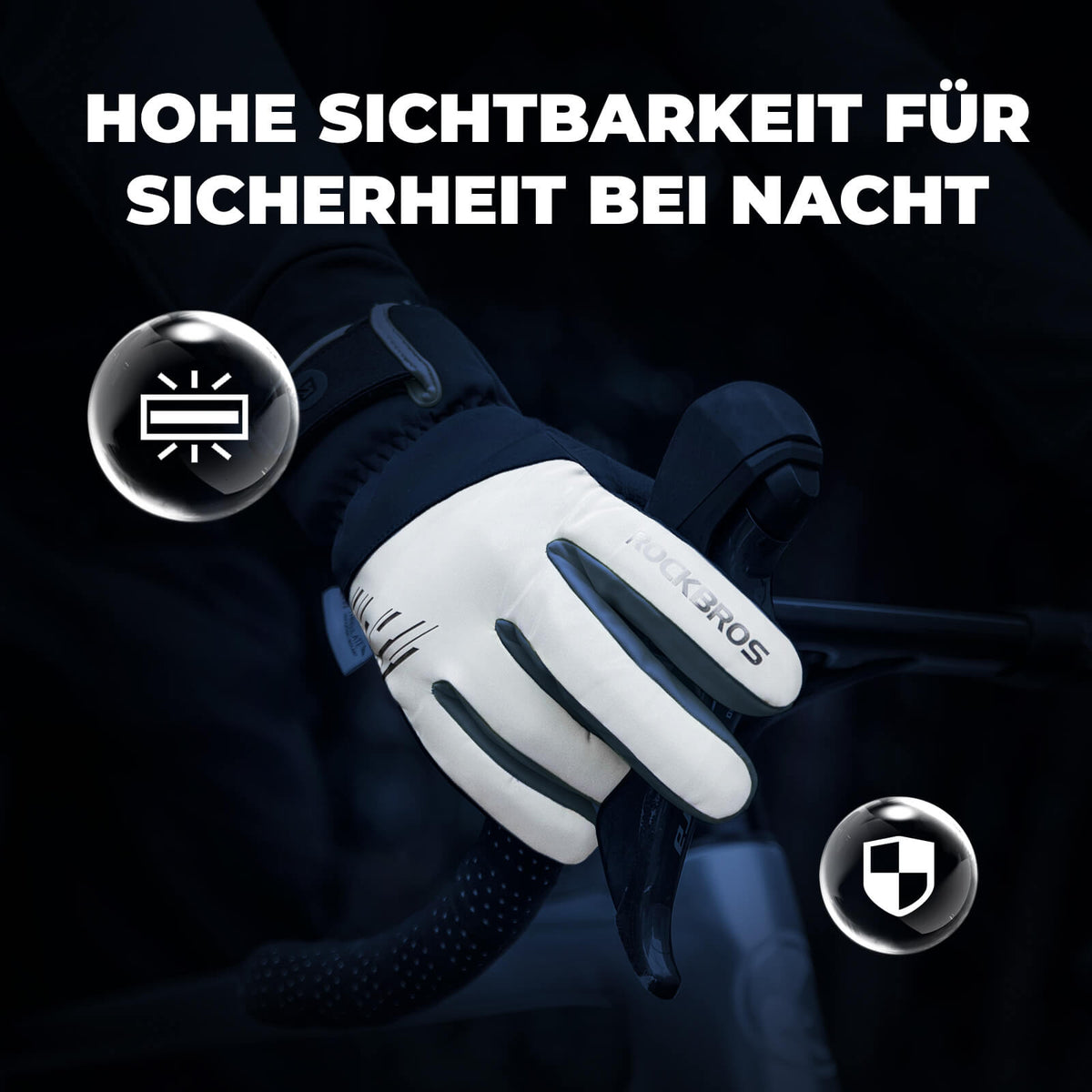 ROCKBROS Gants de vélo d'hiver Touchscreen Chauds Antivent