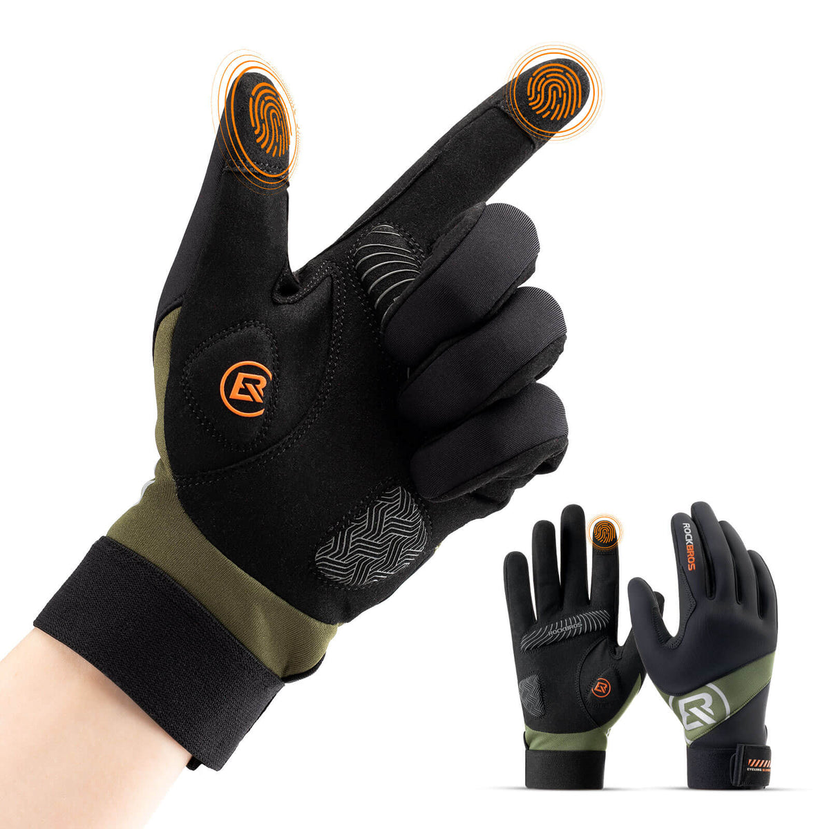 ROCKBROS Gants de vélo d'automne compatibles écran tactile